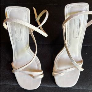 Topshop ivory strappy heels